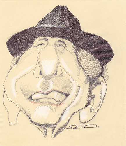 Cartoon: Leonard Cohen (medium) by zed tagged leonard,cohen,montreal,canada,musician,singer,writer,portrait,caricature