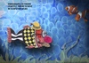 Cartoon: clownfischmilieu (small) by schmidibus tagged clown,fisch,meer,undercover,camouflage,kommissar,agent,ermitteln,milieu,maske,brille,hut,rif,atoll,luc,poisson