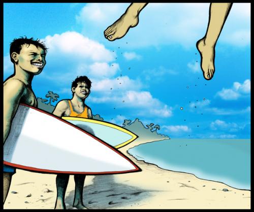 cartoon surfing