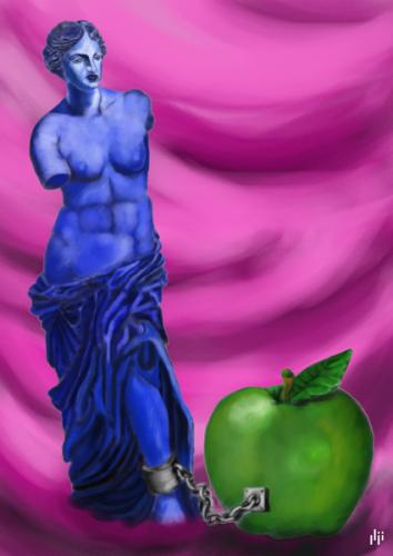 Cartoon Pictures Of Apples. Cartoon: Venus and apple