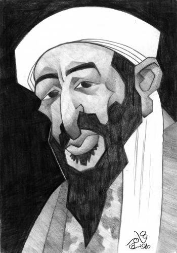 Cartoon: Ossama Bin Laden (medium) by tamer_youssef tagged ossama,bin,laden,politics,religion,catoon,caricature,portrait,pencil,art,sketch,by,tamer,youssef,egypt