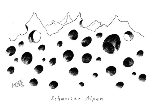 Cartoon: Alpen (medium) by Stuttmann tagged schweizer,alpen,schweizer alpen,schweiz,käse,löcher,schweizer,alpen