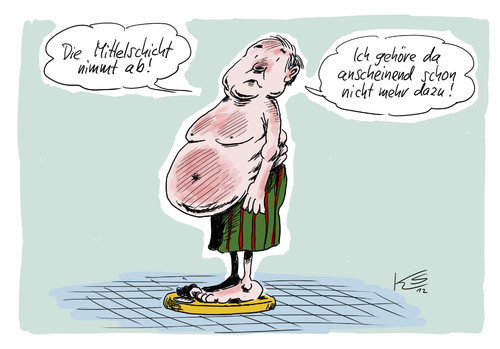 Cartoon: Mittelschicht (medium) by Stuttmann tagged mittelschicht