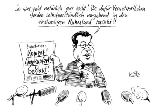 Cartoon: Ruhestand (medium) by Stuttmann tagged disseration,guttenberg,plagiat,disseration,guttenberg,plagiat