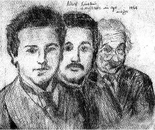 Cartoon: Charcoal Sketch Albert Einsteins (medium) by remyfrancis tagged 