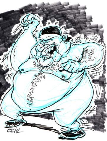cartoon fat guy dancing. cartoon fat guy dancing.