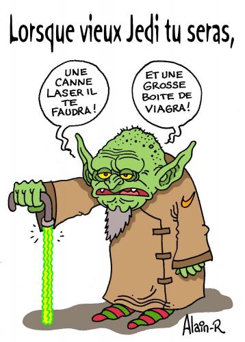 Cartoon: Conseil aux jeunes Padawans (medium) by Alain-R tagged yoda,star,wars