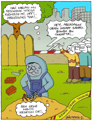 Cartoon: Bomb (medium) by gultekinsavk tagged bomb,construction,area,dismantling,specialist