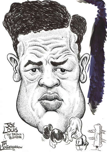 Cartoon: JOE LOUIS (medium) by Tim Leatherbarrow tagged timleatherbarrow,joelouis,boxing,heavyweightchampion
