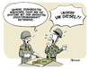 Cartoon: Waffensysteme (small) by FEICKE tagged bundeswehr,syrien,krieg,einsatz,verteidigung,türkei,irak,is,vw,volkswagen,diesel,skandal,abgas