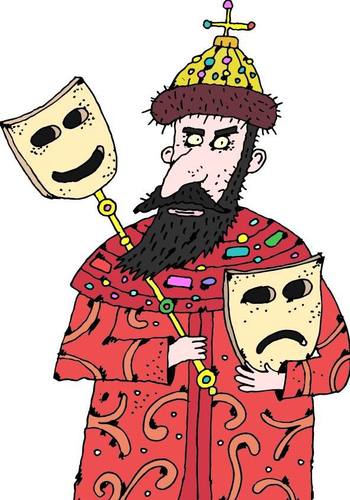 Cartoon: Bühnen-Tsar (medium) by Sergei Belozerov tagged tsar,theatre,mask