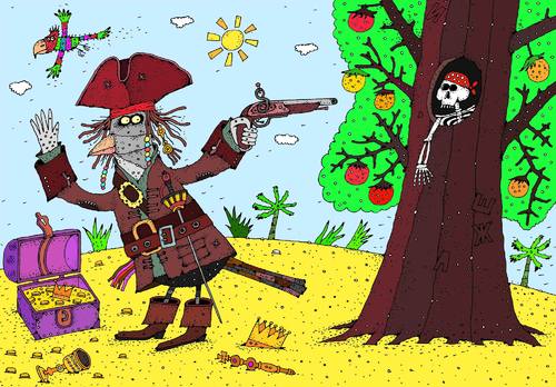 Cartoon: jack sparrow (medium) by Sergei Belozerov tagged sparrow,spatz,pirat,pirate,skelett,depp