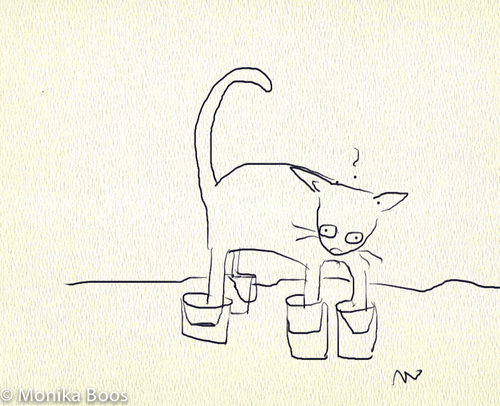 Cartoon: Mafia Cat (medium) by monika boos tagged katze,cat,mafia,beton,eimer,bucket
