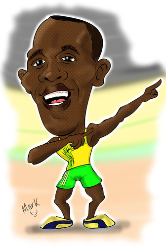 Cartoon: Usain Bolt... (medium) by Mark Anthony Brind tagged mark,anthony,brind,usain,bolt