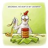Cartoon: LACHHAFT Cartoon No. 141 (small) by LACHHAFT tagged cartoon,comic,daneben,geburtstag,geschenk,auspacken,hühnerbrühe,lachhaft,michael,mantel,verfehlt,witze