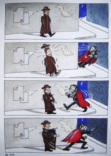 Cartoon: Night terror (medium) by caknuta-chajanka tagged vampire,assault,terror