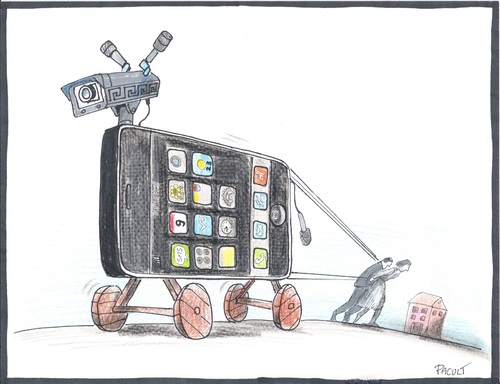 Cartoon: WHATisPRIVACY? (medium) by ANDRZEJ PACULT tagged smartphone,tracking,device,no,privacy