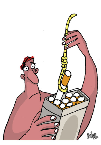 Cartoon: Smoking. (medium) by martirena tagged smokers,suicide