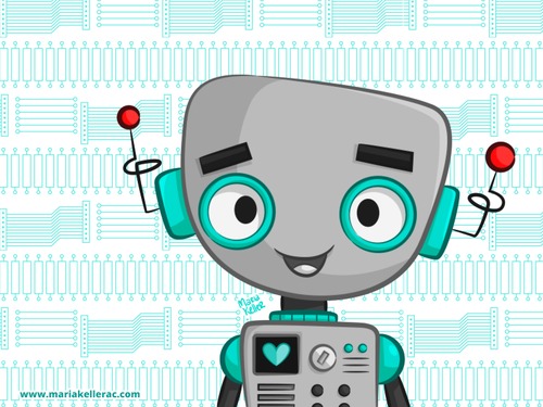 Cartoon: Mat the bot (medium) by kellerac tagged robots,fun,cute,mat,friend,kids,mechanical