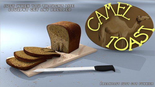 Cartoon: Camel Toast (medium) by PlainYogurt tagged 3d,cameltoe