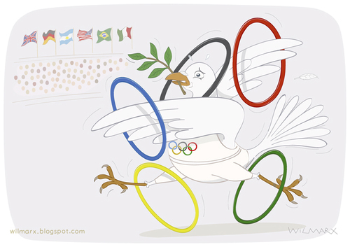 Cartoon: Dove of Peace in the Olympics (medium) by Wilmarx tagged olympics,peace