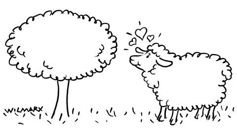Cartoon: Ovelha miope (medium) by Wilmarx tagged animal,love