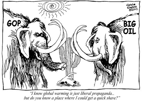Cartoon: Mammoths (medium) by carol-simpson tagged global,warming,mammoth,republicans,big,oil