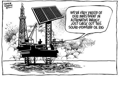 Cartoon: Solar Powered Pollution (medium) by carol-simpson tagged solar,oil,global,warming,pollution