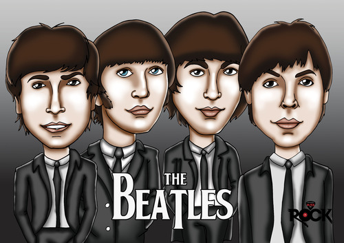 Cartoon: Beatles (medium) by mitosdorock tagged beatles,rock