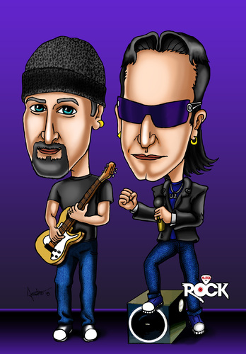Cartoon: U2 (medium) by mitosdorock tagged rock,u2