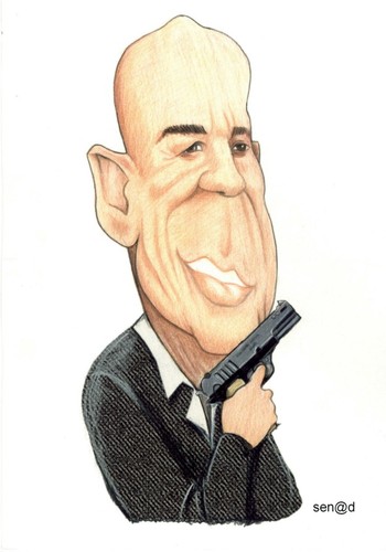 Cartoon: Bruce Willis (medium) by Senad tagged bruce,willis,senad,nadarevic,bosnia,bosna,karikatura
