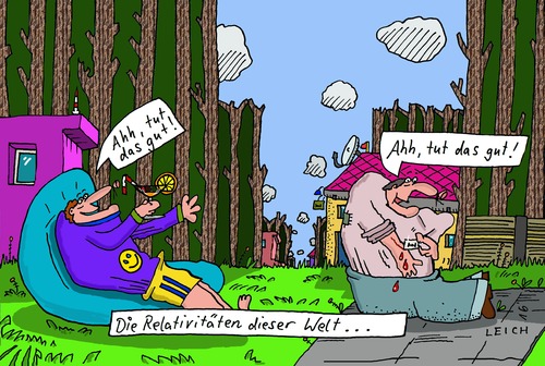 Cartoon: Ahh! (medium) by Leichnam tagged ahh,erholung,am,wald,ritzen,rasierklinge,schmerz,masochismus,relativität,ferien,urlaub,drink,genuss,entspannung