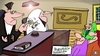 Cartoon: Ungeschick (small) by Leichnam tagged ungeschick,ungeschickt,leichnam,zwei,linke,hände,holzhammer,gericht,richter,angeklagter,peinlich