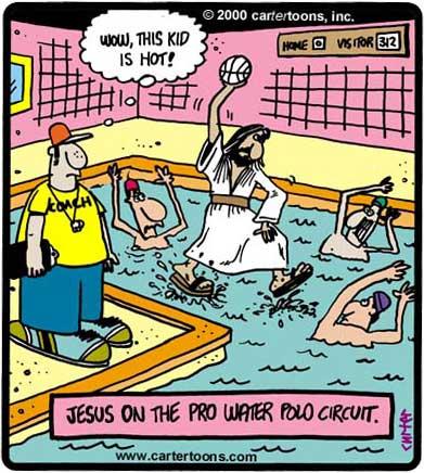 Cartoon: Polo Savior (medium) by cartertoons tagged jesus,water,polo,