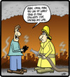 Cartoon: Burnt Offering (small) by cartertoons tagged fire,firemen,safety,emergencies,money