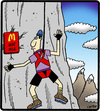 Cartoon: McDonalds Climber (small) by cartertoons tagged mcdonalds,eating,food,restaurants,climbers,mountains,sports