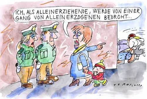 Cartoon: Alleinerziehende (medium) by Jan Tomaschoff tagged alleinerziehende