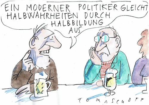 Cartoon: Ausgleich (medium) by Jan Tomaschoff tagged politiker,wahrheit,bildung,politiker,wahrheit,bildung