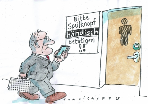 Cartoon: händisch (medium) by Jan Tomaschoff tagged technik,technik