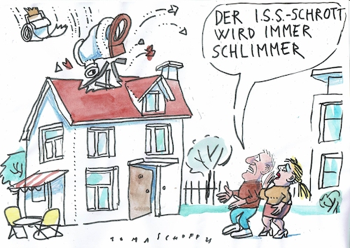 Cartoon: ISS (medium) by Jan Tomaschoff tagged weltraumschrott,müll,weltraumschrott,müll