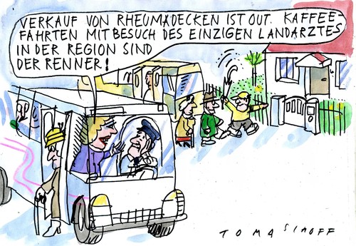 Cartoon: Landarzt (medium) by Jan Tomaschoff tagged landärzte,ärztemangel,landärzte,ärztemangel