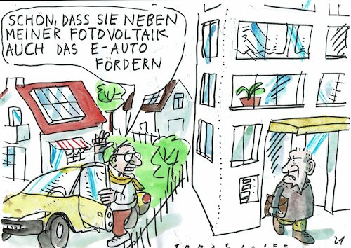 Cartoon: Steuern (medium) by Jan Tomaschoff tagged steuergeschenke,erneuerbare,energie,elektroauto,steuergeschenke,erneuerbare,energie,elektroauto