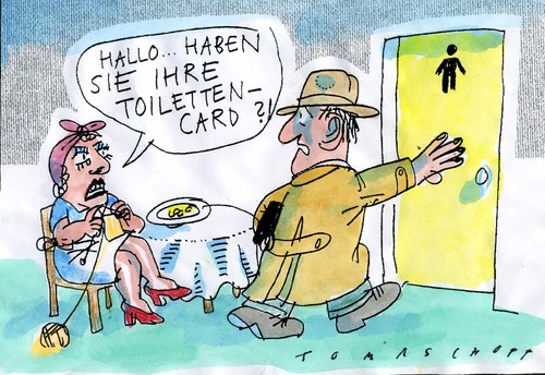 Cartoon: Toilet Card (medium) by Jan Tomaschoff tagged karten,automaten,karten,automaten