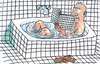 Cartoon: lesen (small) by Jan Tomaschoff tagged lesen bad baden kachel
