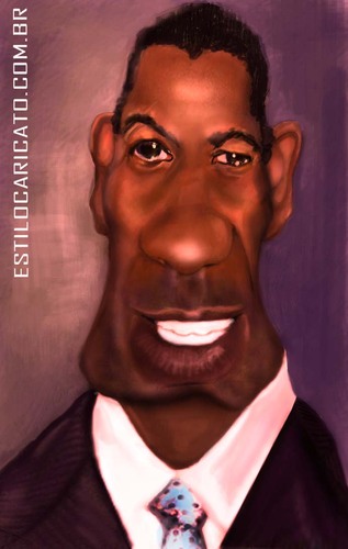 Cartoon: Denzel Washington collor (medium) by MRDias tagged cariccature,photoshop