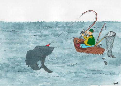 Cartoon: fishing (medium) by draganm tagged fish,fishing,fisherman,boat