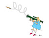 Cartoon: bazooka (small) by draganm tagged bazooka,woman,rolling,pin,weapon,feminist,battle