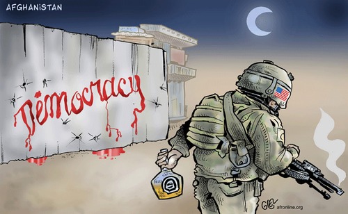 Cartoon: Afghanistan (medium) by Damien Glez tagged afghanistan,usa