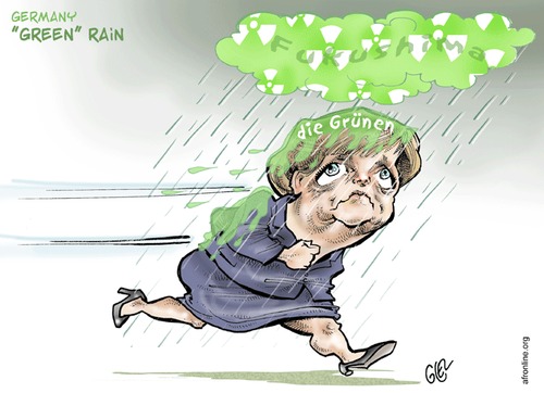 Cartoon: Angela (medium) by Damien Glez tagged grüne,merkel,angela,wahlen