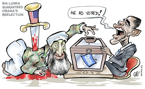 Cartoon: Bin Laden (medium) by Damien Glez tagged osama,bin,laden,barack,obama,usa,terrorist